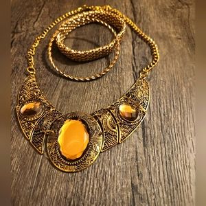 Costume Jewelry Set, orange pendant